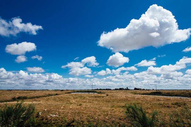 Scenic view of land against sky