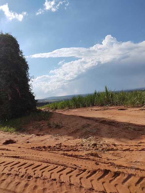 Scenic view of land against sky