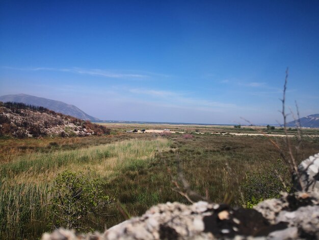 Scenic view of land against sky