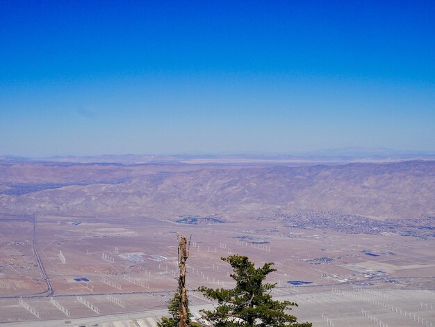 Scenic view of landscape against blue sky