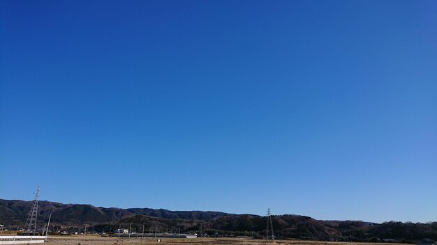 Scenic view of landscape against clear blue sky