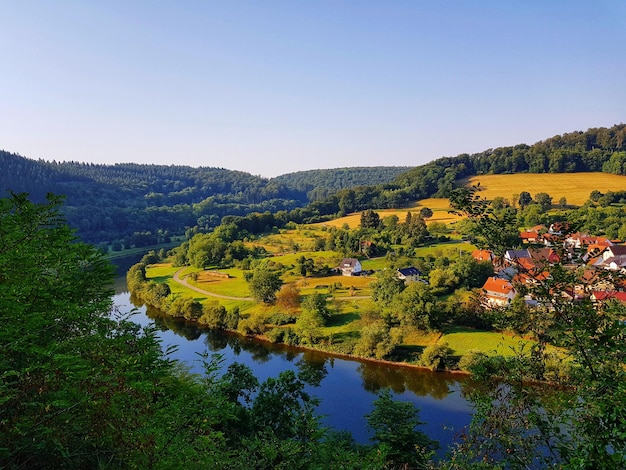 Scenic view of landscape against clear sky