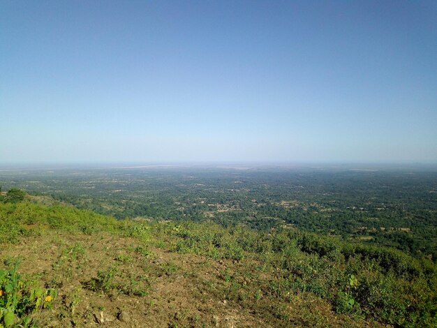 Scenic view of landscape against clear sky