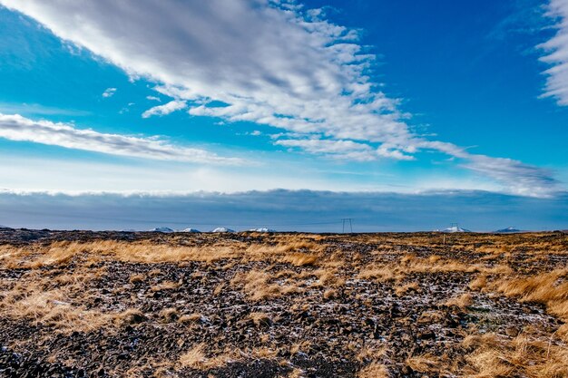 Scenic view of landscape against cloudy sky