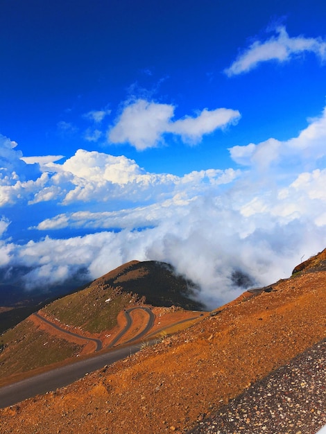 Scenic view of landscape against cloudy sky