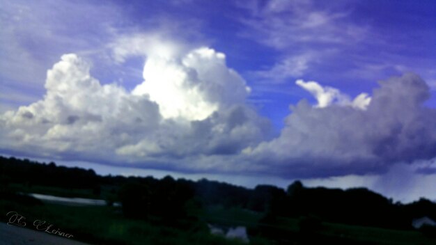 Scenic view of landscape against cloudy sky