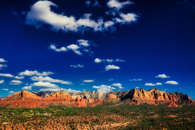 Scenic view of landscape against cloudy sky