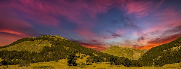 Foto vista panoramica del paesaggio contro il cielo durante il tramonto