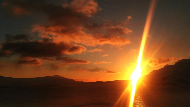 Scenic view of landscape against sky during sunset