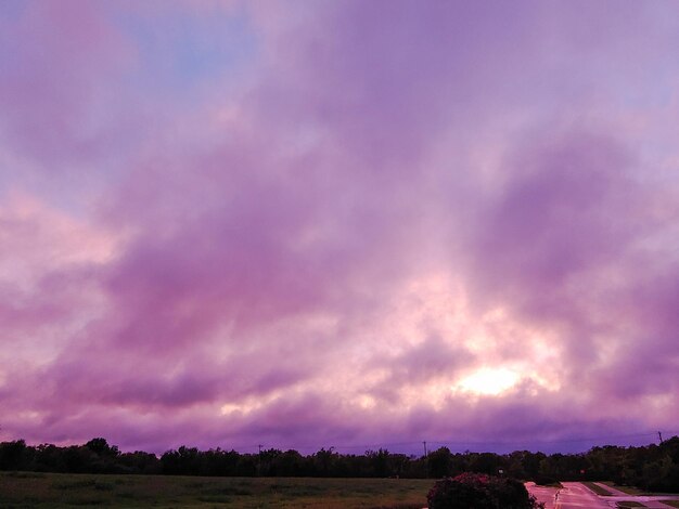 Scenic view of landscape against sky during sunset