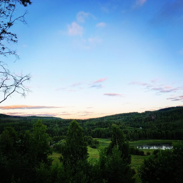 Scenic view of landscape against sky during sunset