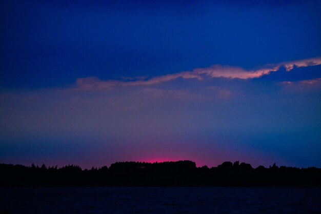 Scenic view of landscape against sky at dusk