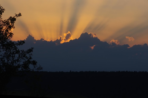 scenic view of landscape against sky during sunset