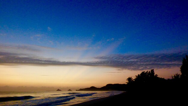 Scenic view of landscape against sky at sunset