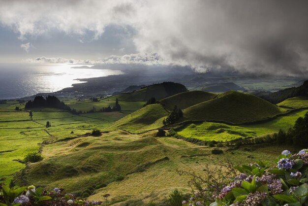 Photo scenic view of landscape against sky