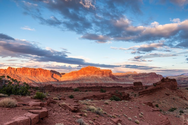 Photo scenic view of landscape against sky