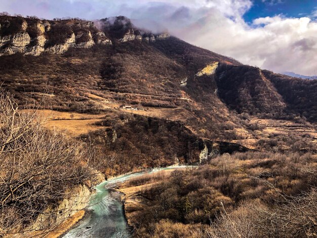 Photo scenic view of landscape against sky