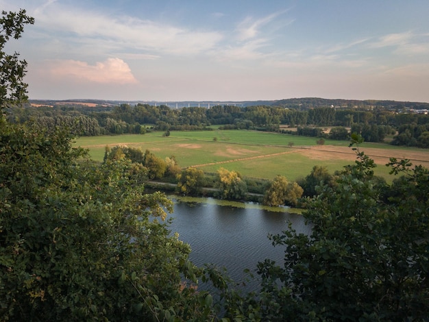 Photo scenic view of landscape against sky