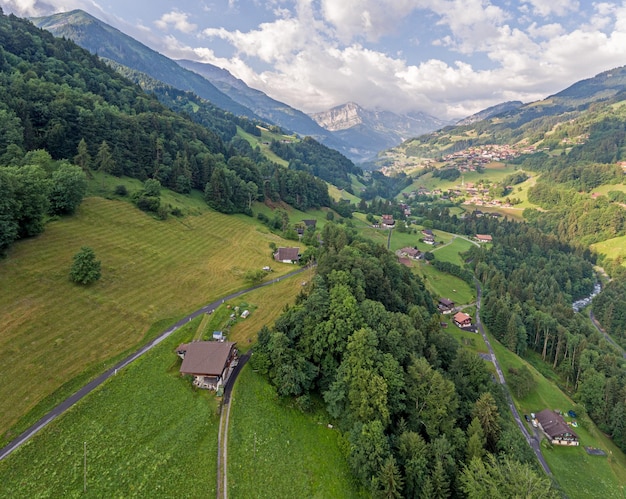 Scenic view of landscape and mountains against sky