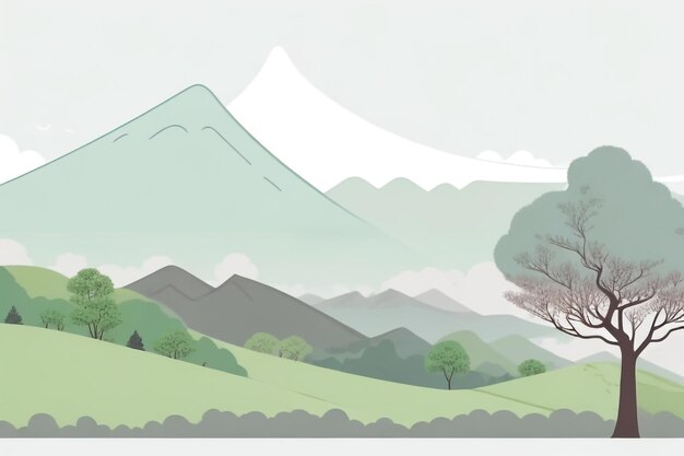 Photo scenic view of landscape with mountains in the background
