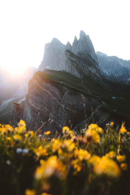 Foto la vista panoramica della montagna contro un cielo limpido