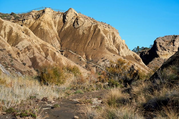 Scenic view of mountain against clear sky