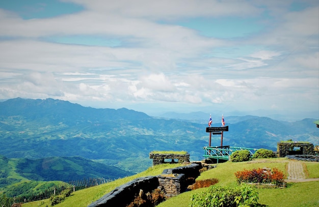 Scenic view of mountain against sky