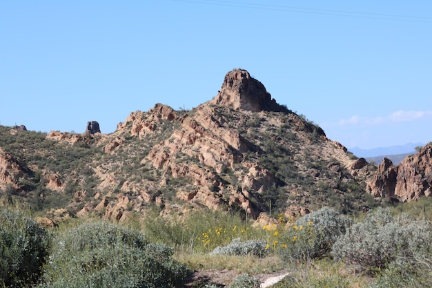 Photo scenic view of mountain against sky