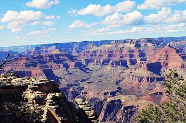 Scenic view of mountain range against sky