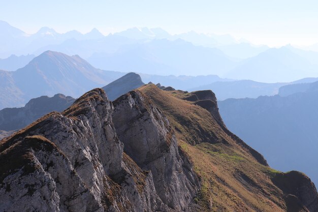 Scenic view of mountain range