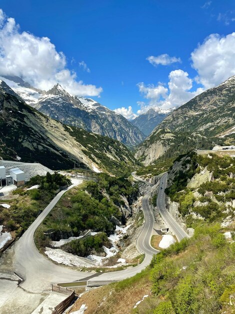 Scenic view of mountain road against sky