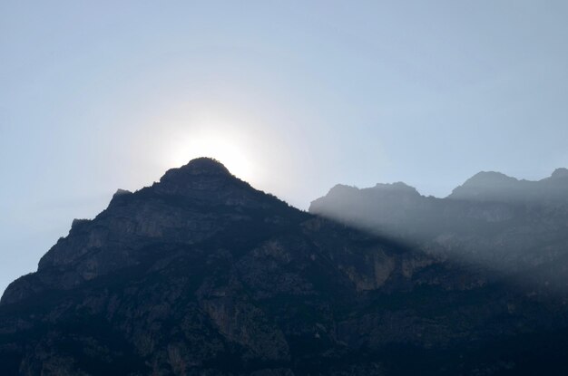 Scenic view of mountains against clear sky