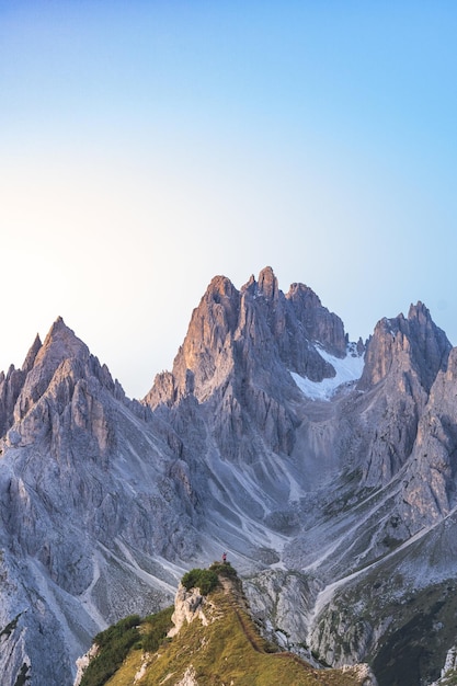 Scenic view of mountains against clear sky