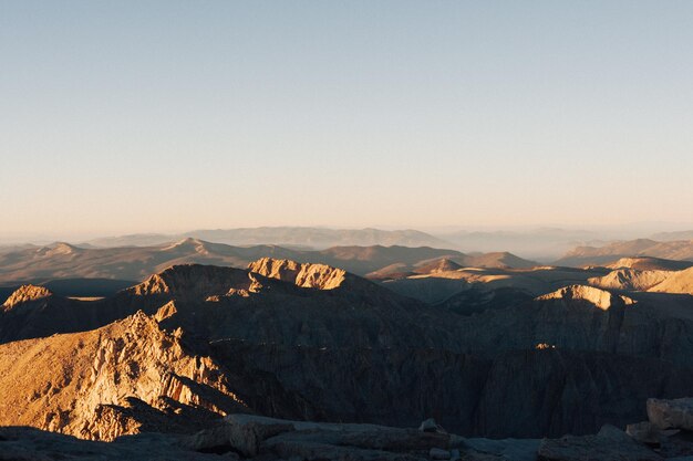 Scenic view of mountains against clear sky