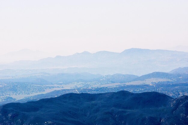 Scenic view of mountains against clear sky