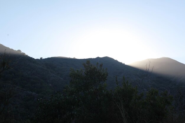 Scenic view of mountains against clear sky