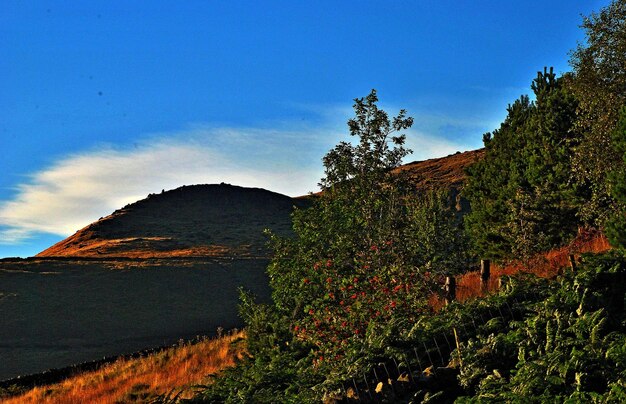 Scenic view of mountains against clear sky