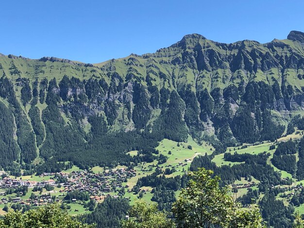 Scenic view of mountains against clear sky