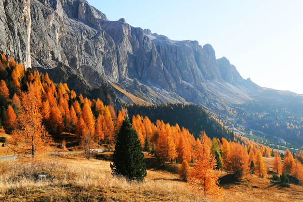 Photo scenic view of mountains against sky during autumn