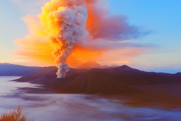 scenic view of mountains against sky during sunset