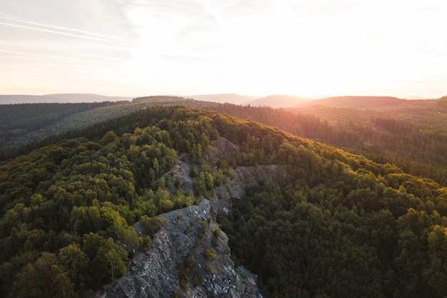 scenic view of mountains against sky during sunset