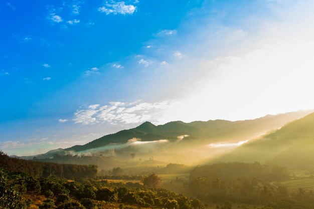 Scenic view of mountains against sky