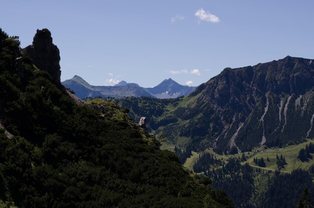 空の背景にある山の景色