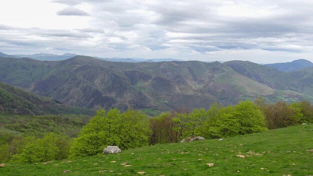 Scenic view of mountains against sky