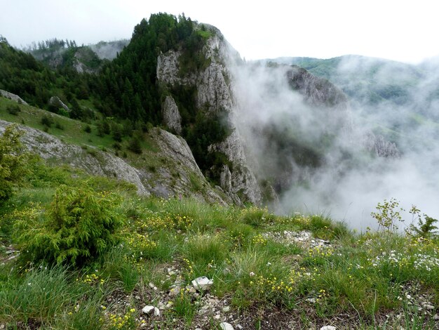 Foto la vista panoramica delle montagne contro il cielo