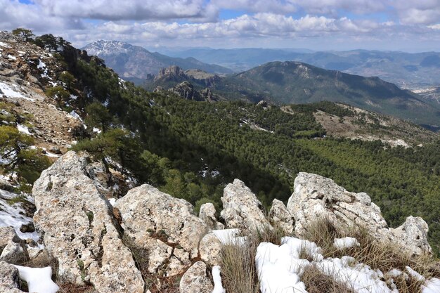 Foto la vista panoramica delle montagne contro il cielo