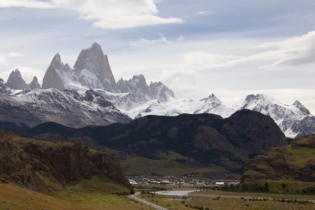 Scenic view of mountains against sky