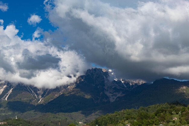 Scenic view of mountains against sky