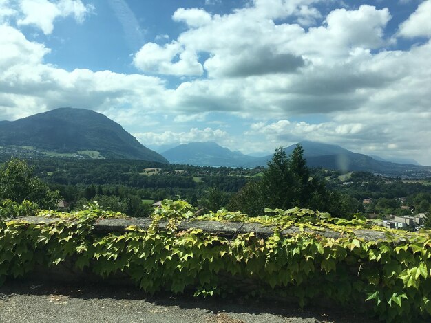 Scenic view of mountains against sky