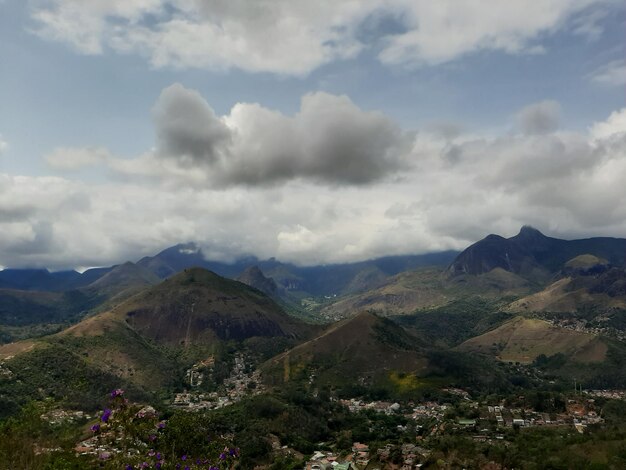 Scenic view of mountains against sky